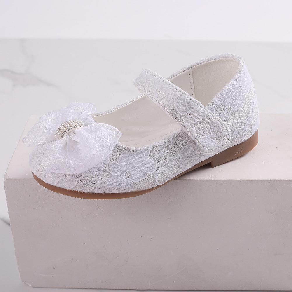 Princesse Chaussures Bow Dentelle Mariage Fleur fille