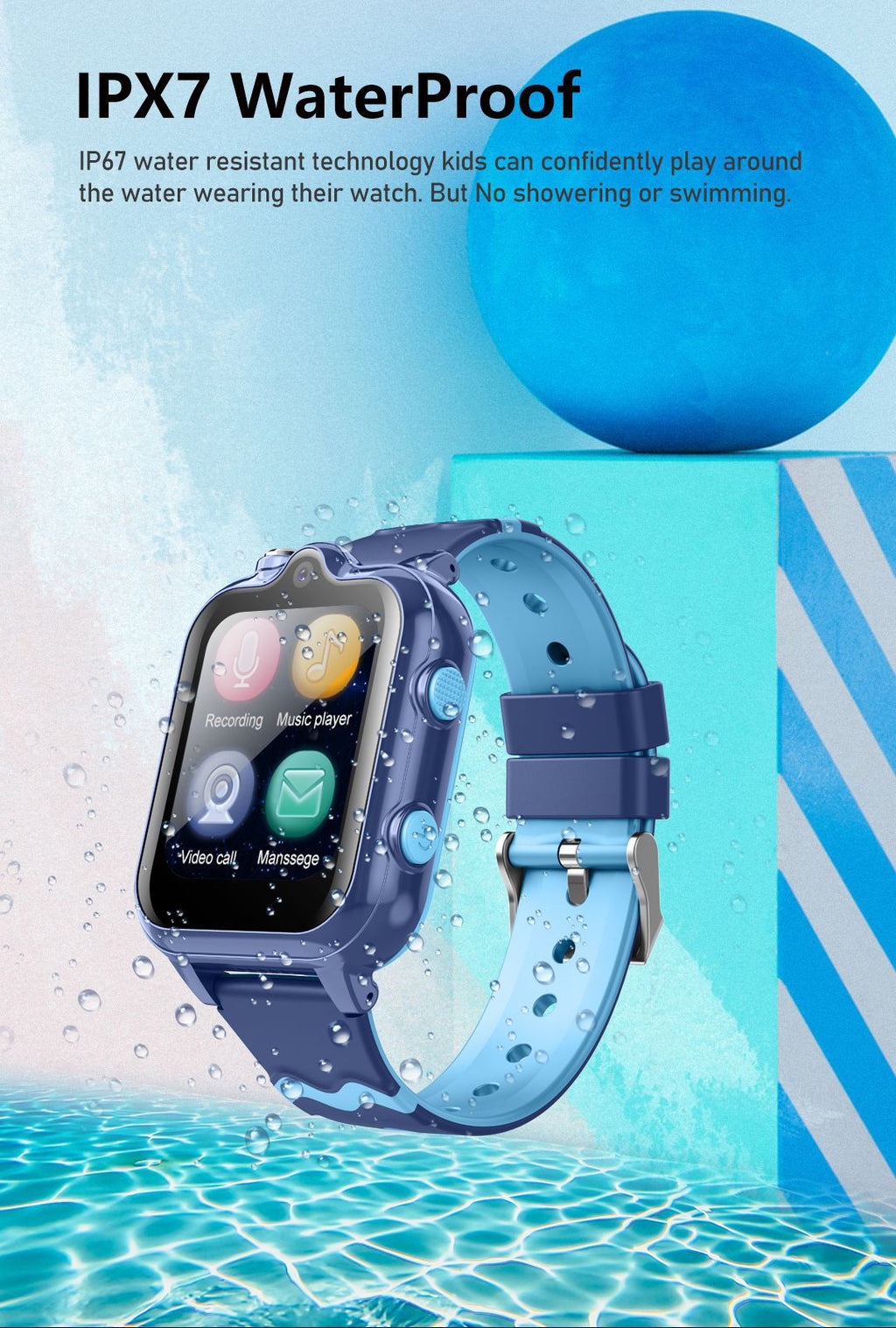 Téléphone pour enfants Smart Watch Video Positionnement GPS Photographie Imperméable Comptement étape