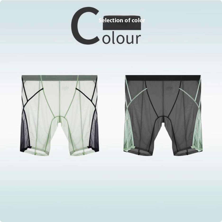Sous-vêtements de sport en soie glacée Hommes Non-trace Porter Leg Quick Dry Plus Long Porter Crotch