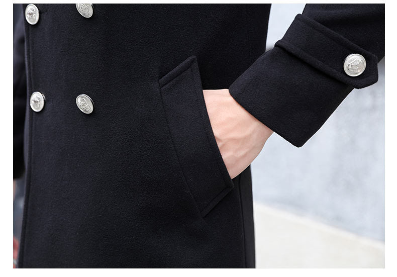 Manteau de laine mince d'automne et d'hiver