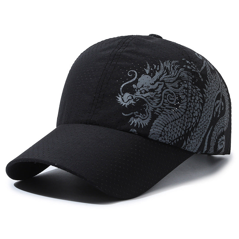 Chapeau homme style chinois imprimé Dragon Casquette de baseball polyester