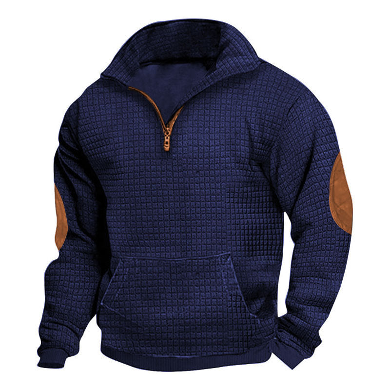 Hommes Plaid zippé Cardigan Casual Sweatshirt