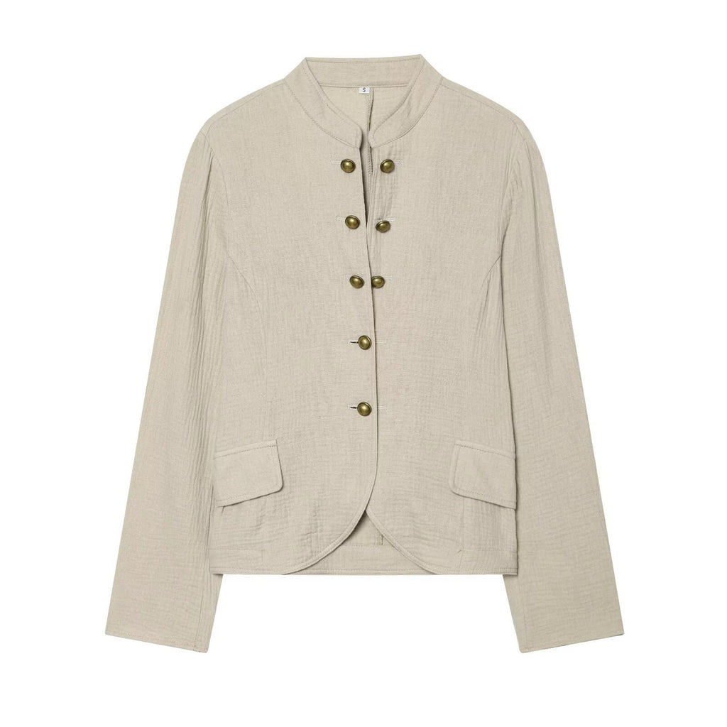 Femmes Buttoned Rustic-style European And American Outerwear