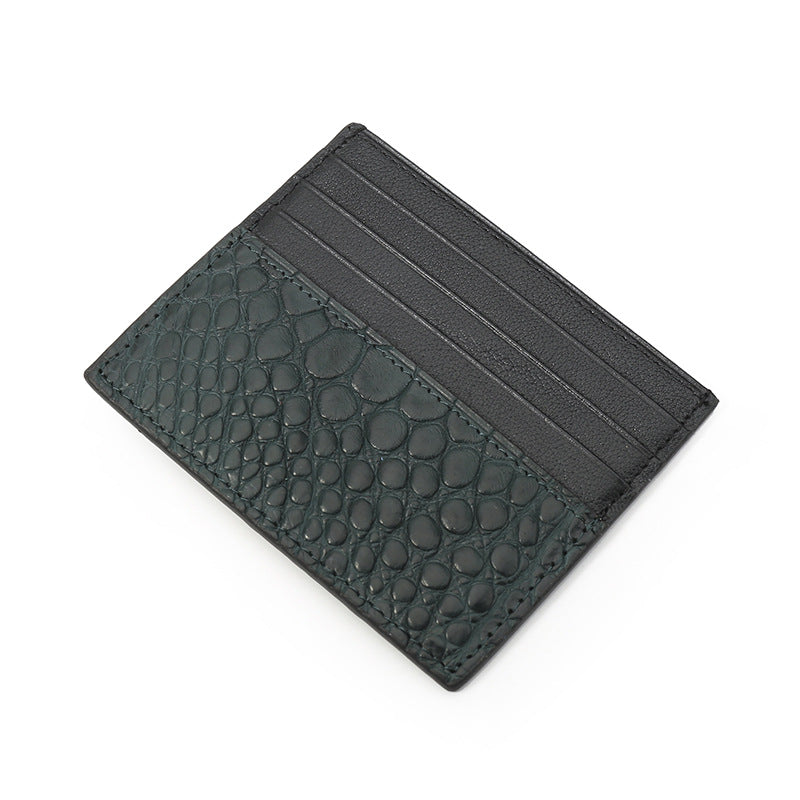 Multiples fentes en cuir véritable porte-carte ultra-mince