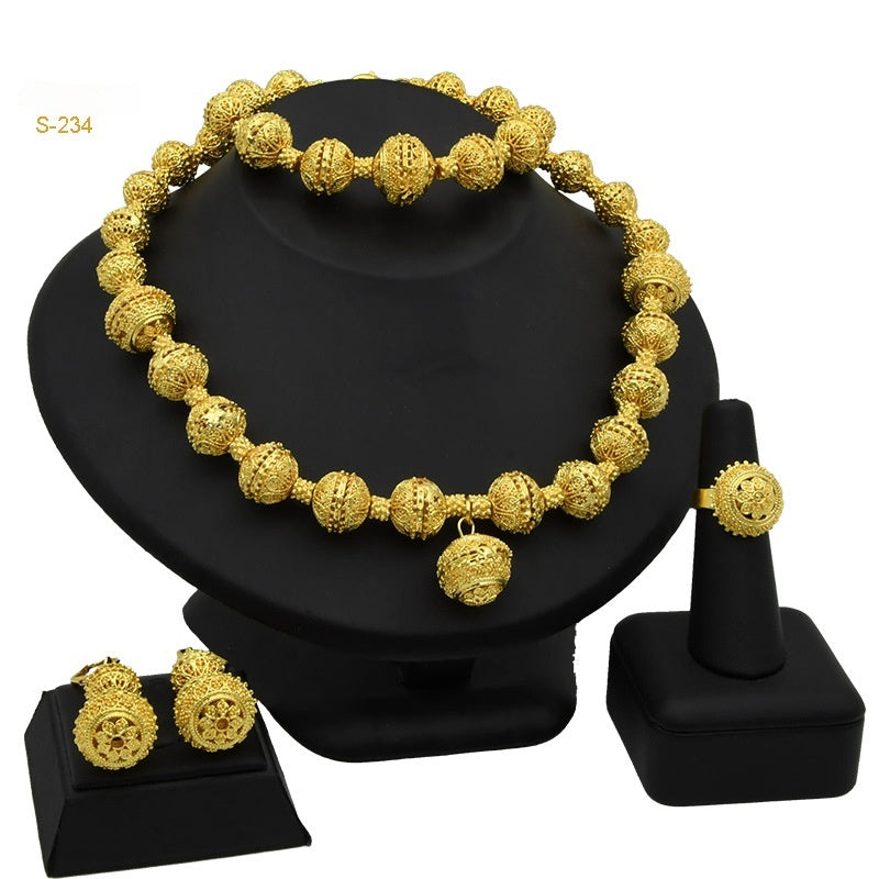 Bracelet de boucle d'oreille Zircon Pearl Bracelet en quatre pièces