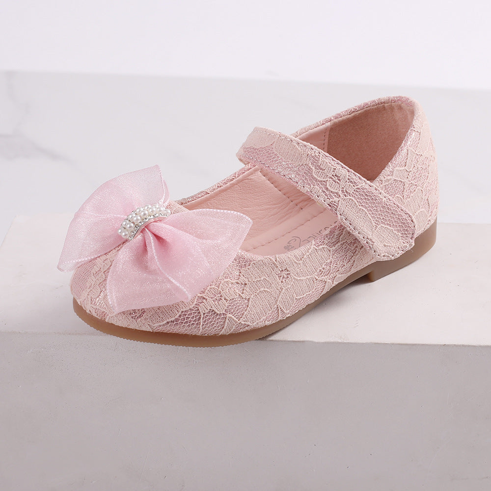 Princesse Chaussures Bow Dentelle Mariage Fleur fille