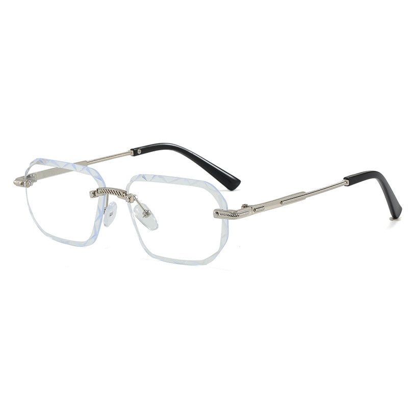Lunettes de soleil sans cadre polygonale tendance pour femmes