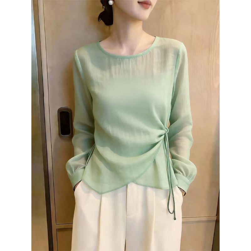 Dentelle-up, taille-cintaillement Figurine-flatter Chic Top