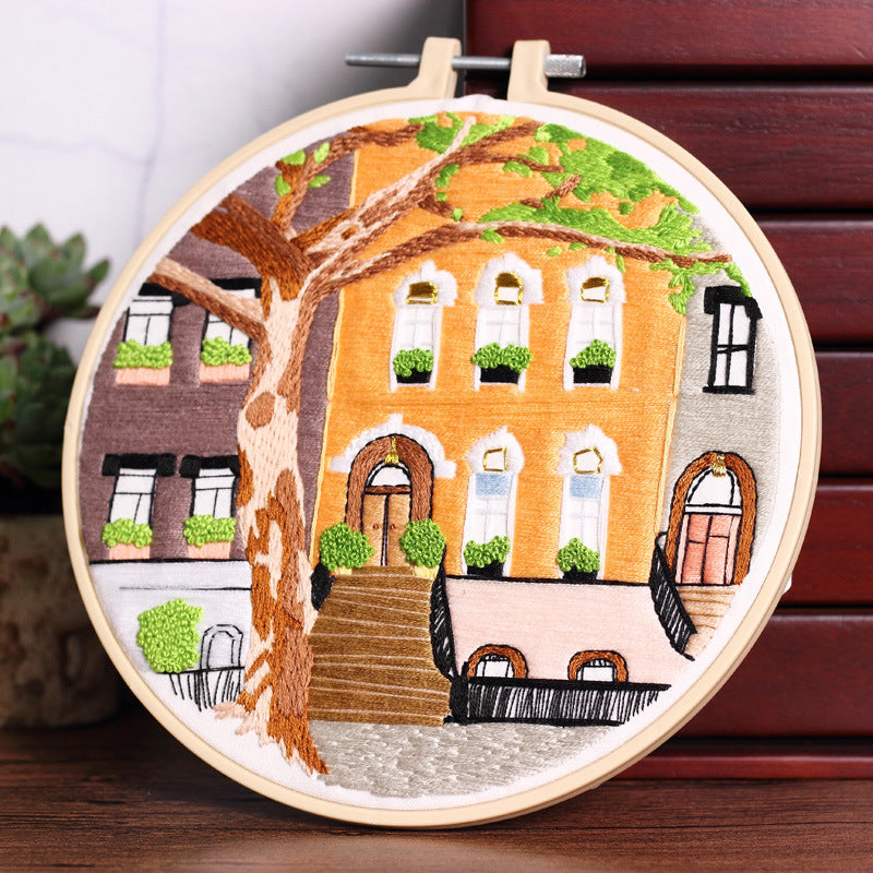 Broderie artisanale Package de matériaux Paysage architectural spécial Courtyard Chunsheng K