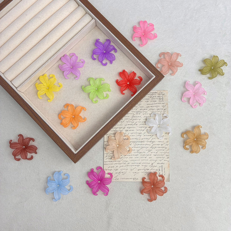 Matte Acrylic Curled Petal Iris Charms