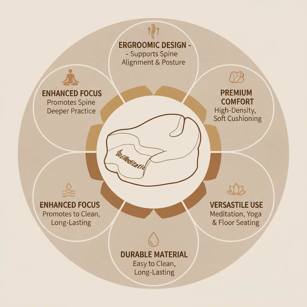Coussin de siège en mousse de mémoire de méditation de corps de ménage