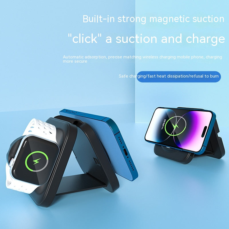 Chargeur magnétique sans fil Magsafe 15W pliable avec fil flexible