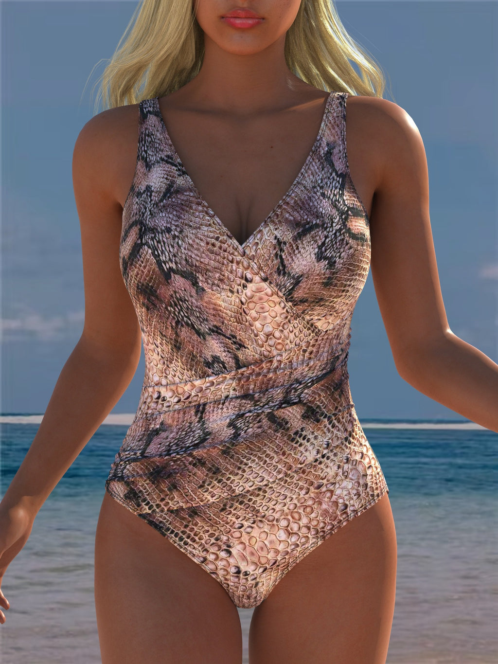 Femmes Une pièce Deep-V Sexy Strap maillot de bain