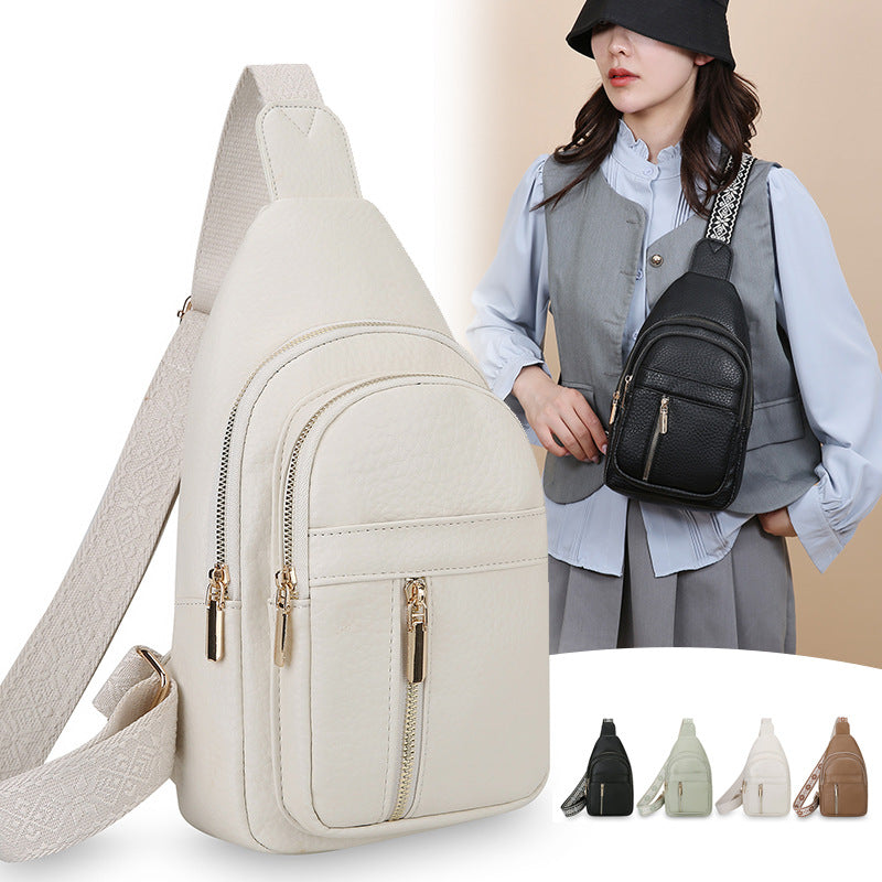 Sac à épaule en cuir souple PU multicouche de grande capacité