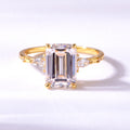S925 Argent plaqué or 3.5ct Émeraude coupé Moissanite anneau 7x10mm D Couleur VVS1 Marquise Acc