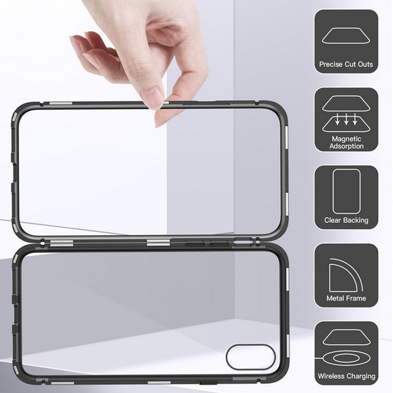 Couverture de protection pour téléphone mobile magnétique en verre monoface
