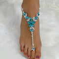 Style coréen Anklet fleur de strass doux et haut de gamme
