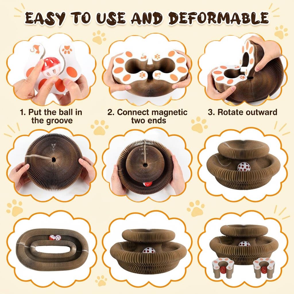 Jouet de chat,Tambour de chat Magic Organ, Jouet d'accordéon de chat recyclable pliable,Interactif