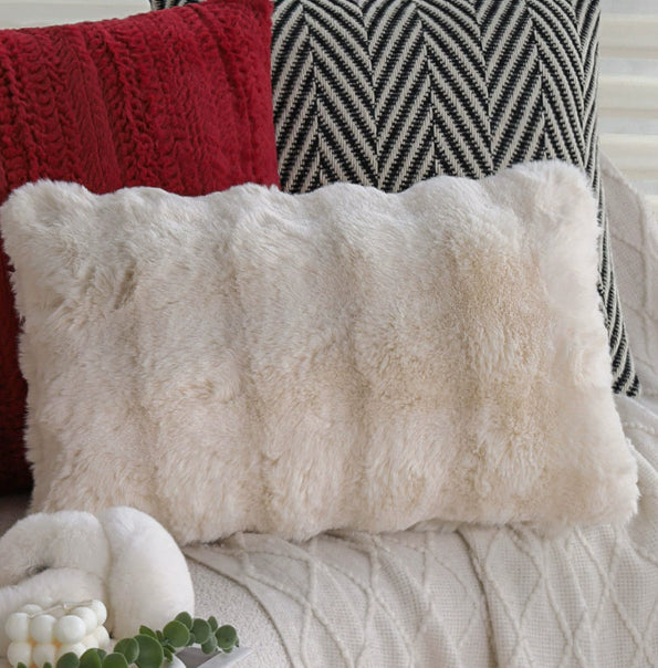 Moderne Minimalist mi-century rouge Coussin polaire en tricot Canapé Oreiller