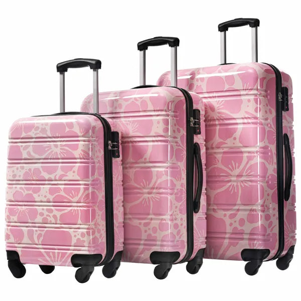 Ensembles de bagages en coque dure Valise Spinner 3 Pcs avec TSA Lock Lightweight-20"+24"+28" Luggag