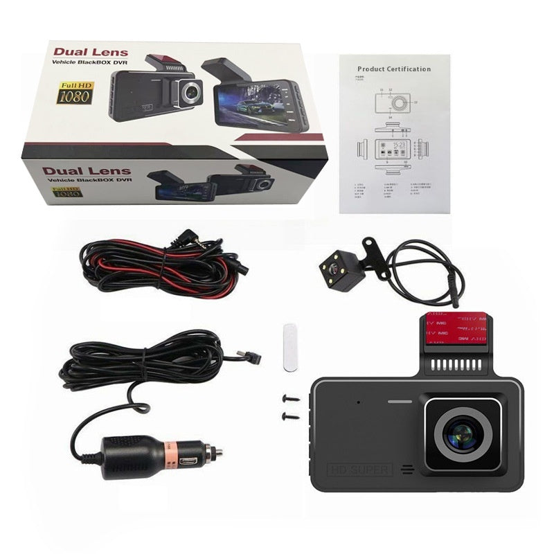 Enregistreur de conduite HD nuit Vision double objectif caché 4 pouces