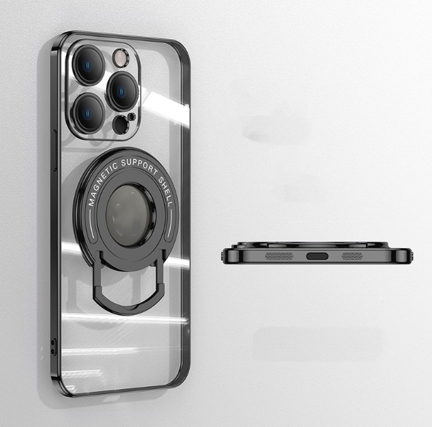 Iphone15 Pull Rod Aspiration magnétique boîtier de téléphone Electroplating 14 Bracket invisible 13ProMax