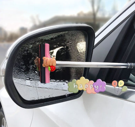 Rétroviseur de voiture Wiper Rétractable fournitures de nettoyage pluvieuse Portable Vue arrière miroir Wat