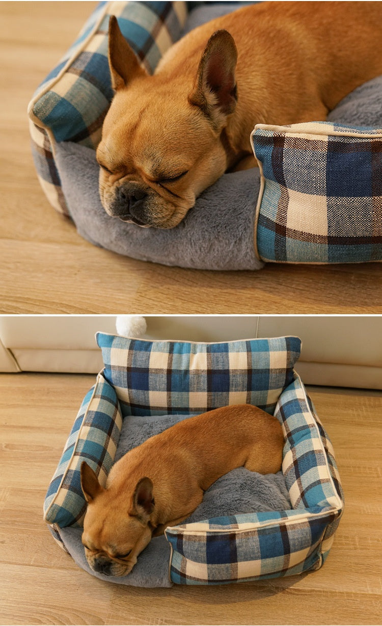 Lit pour animaux de compagnie lavable en toute saison Retro Plaid