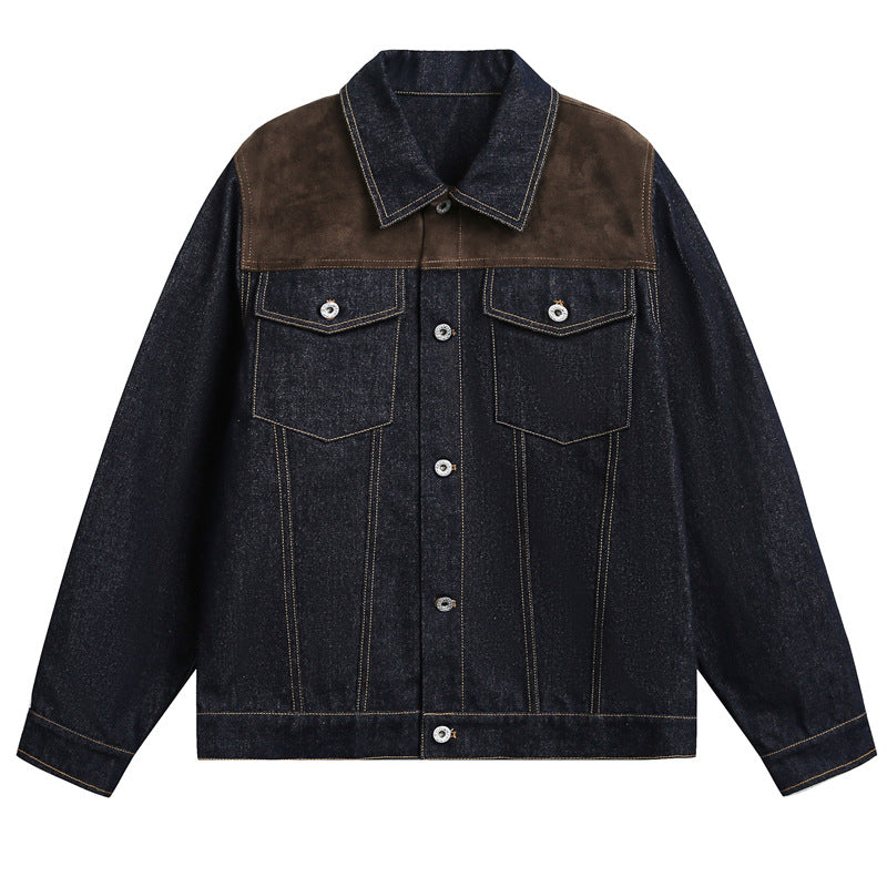Veste en Denim avec un collier de lapel