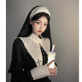 Nun Gothique Dark Lolita Accessoires Bande élastique Bande noire et blanche