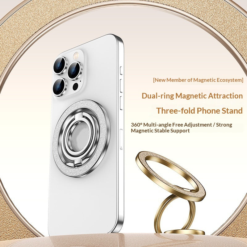Double-sided magnetic powder phone holder