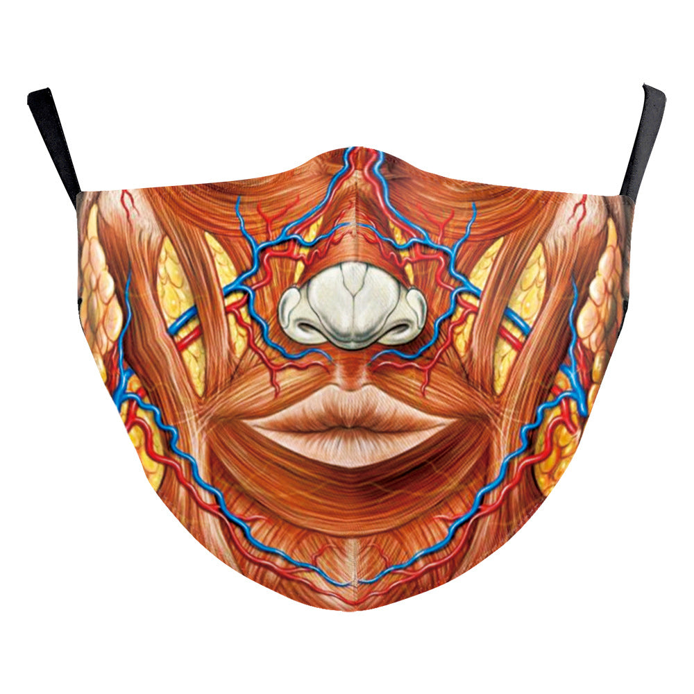 Masque de protection double couche anti-poussière en soie de lait d'Halloween haute densité