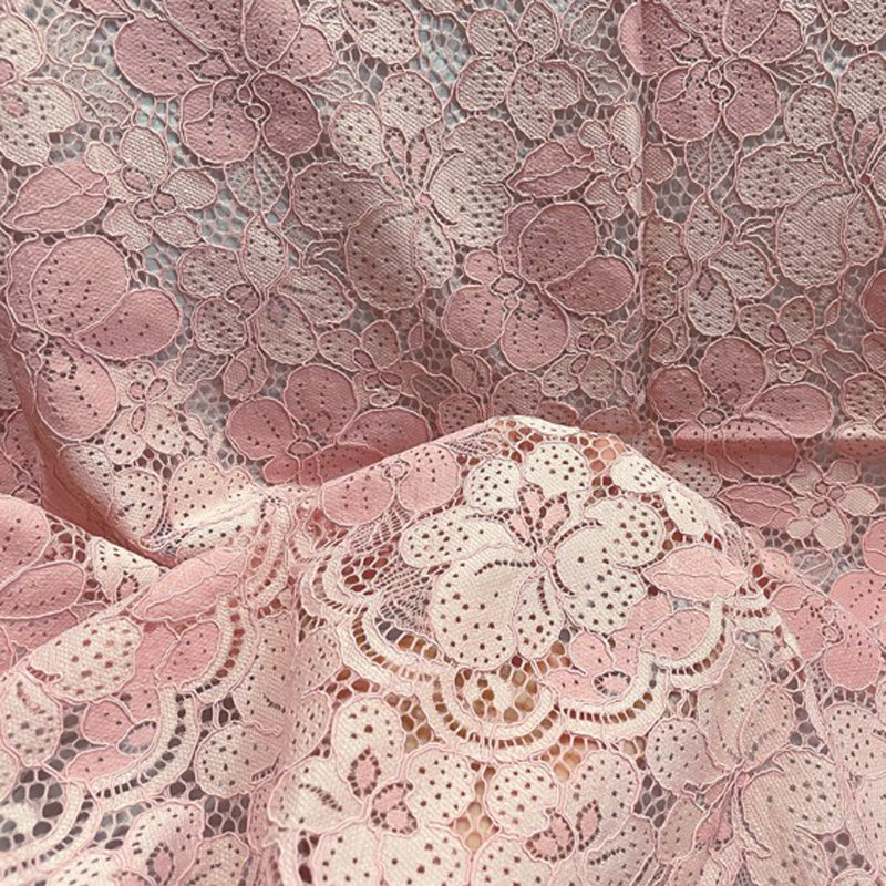 Tissu de vêtement de bord de la dentelle de couleur fixe multi-couleur, échancré