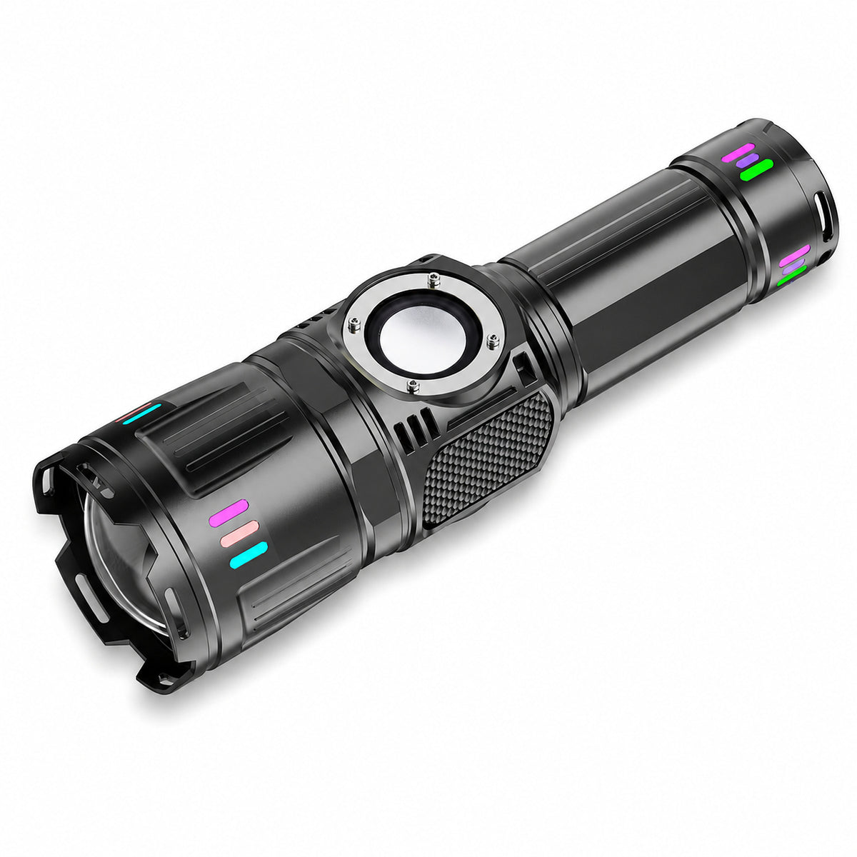 Lampe de poche LED rechargeable laser blanc Zoomable W5250B noir 2000LM Pour C