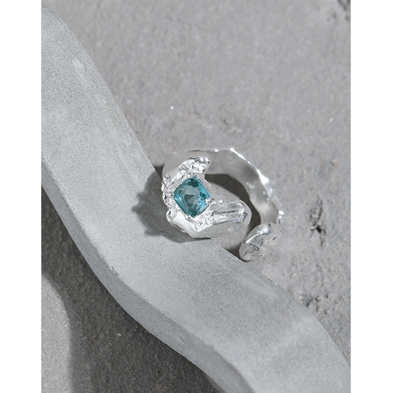 Anneau de texture Tourmaline fait visage