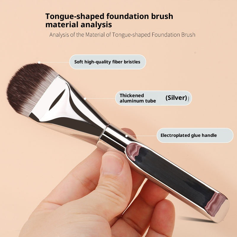 Fondation en forme de langue Brosse à tête plate de maquillage sans couture ultra-mince