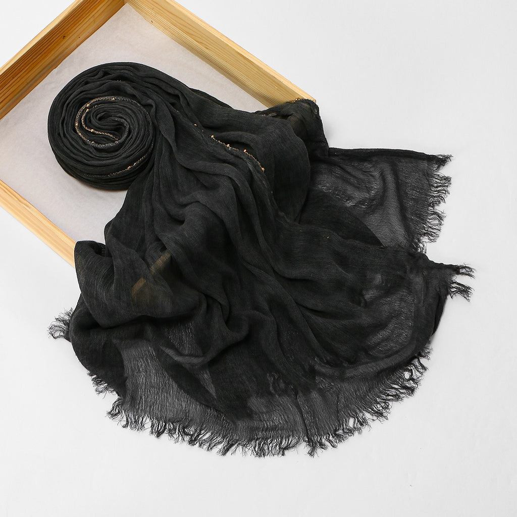 Arrivée Écharpe longue fringée à chaîne de Rayon