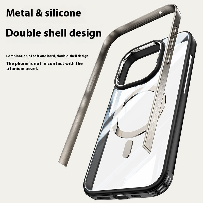Boîtier de téléphone de coussin gonflable invisible en titane magnétique