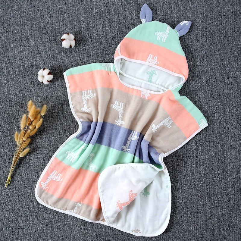 Cape de serviette de bain pour enfants avec cap Pure Cotton Gauze