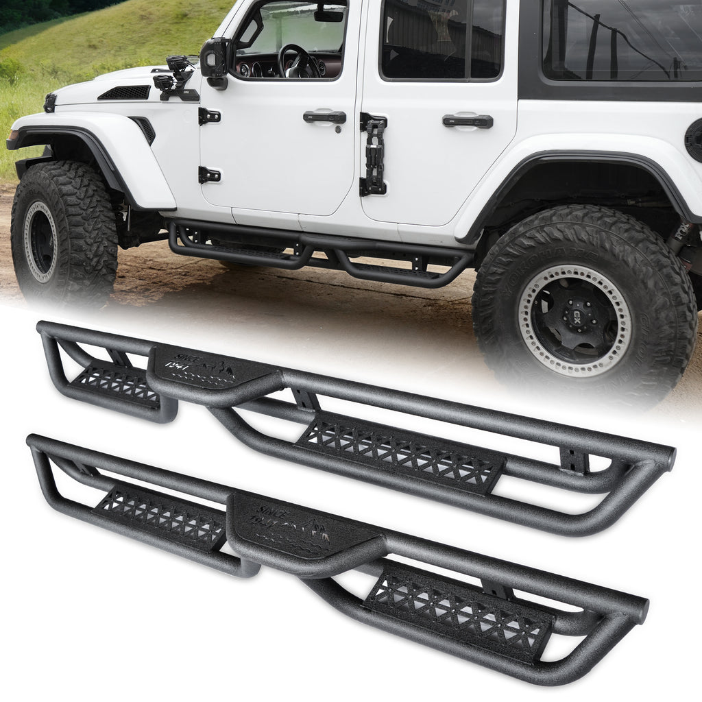Enduit noir carbone 6-Inch 2-Stairs côté rails Étape Barres Acier Barres Nerf Courant