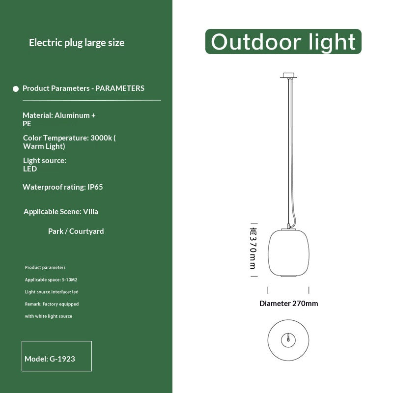 Outdoor Courtyard Dining Table Landscape Decorative Pendant Lamp