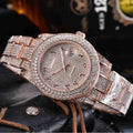 Montre Quartz en acier inoxydable tout diamant pour hommes