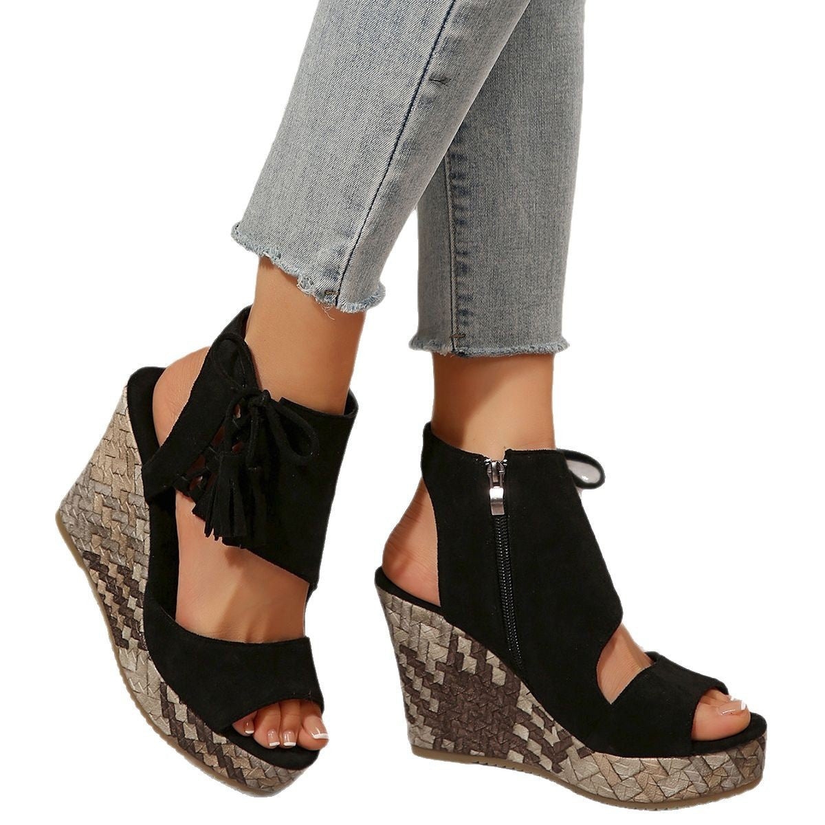 Sandales de plate-forme à talons hauts pour femmes