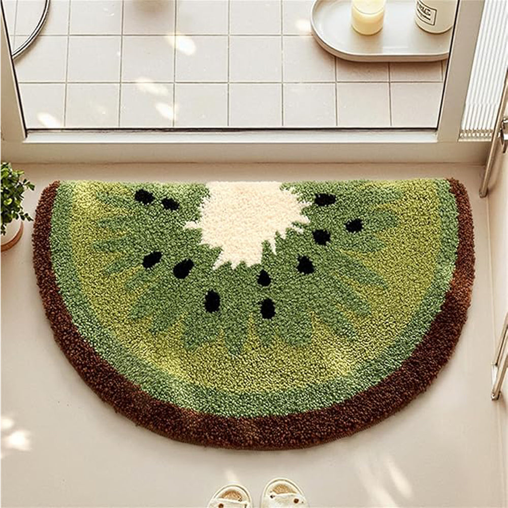 Baignoire Kiwi Fruit Mats mignons Rugs de salle de bains