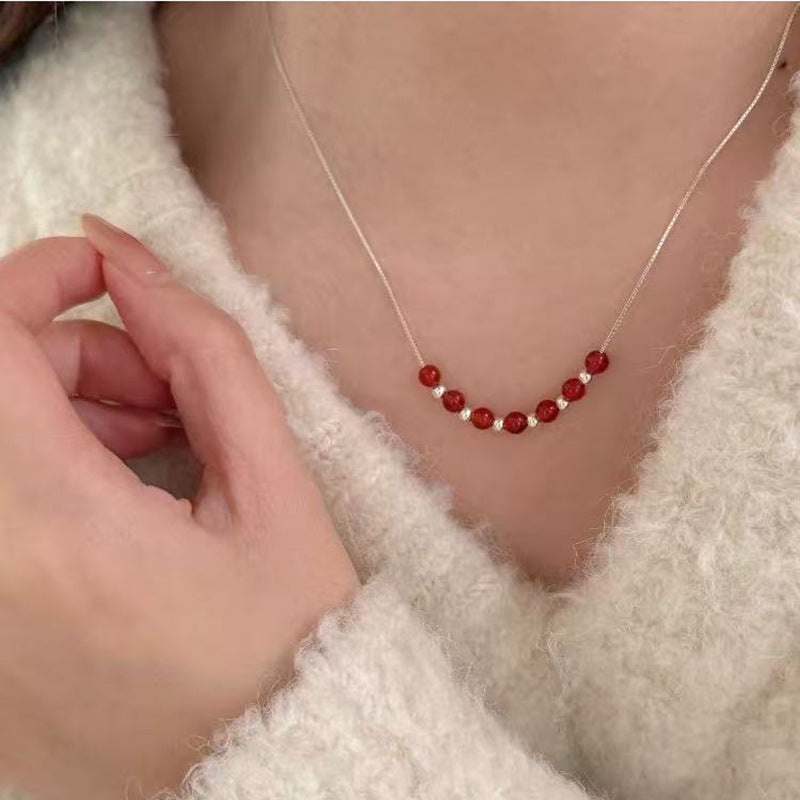 Chic collier chaîne perle de sweater Faux femmes Niche de luxe collier de col de tempérament Chai