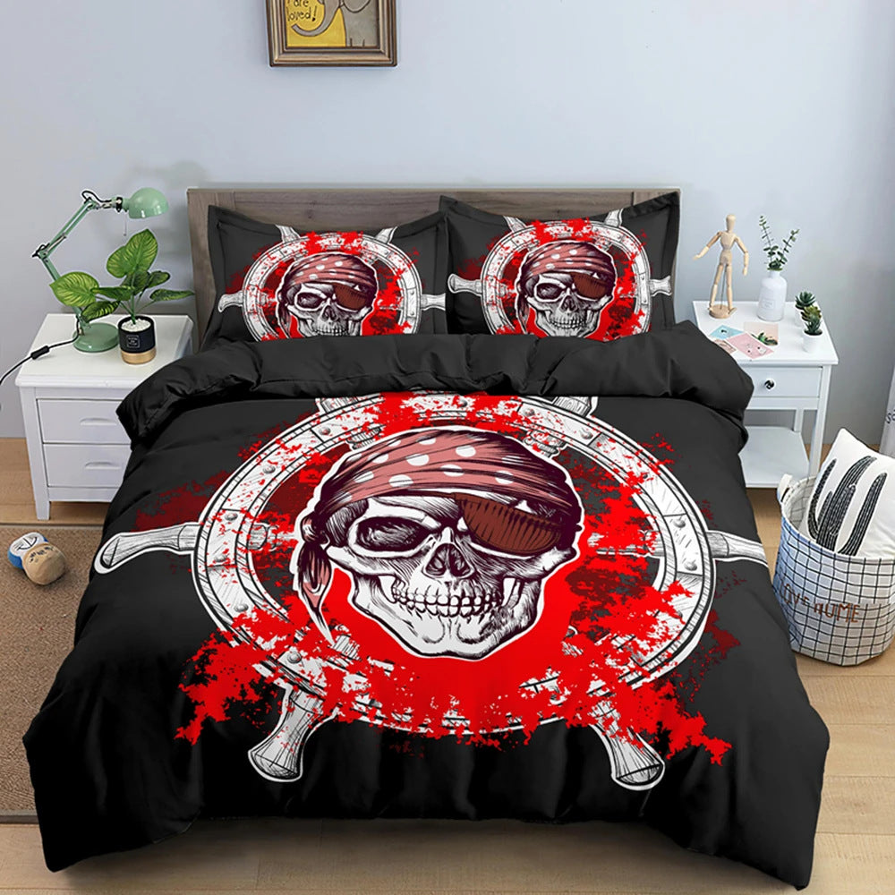 Crâne d'Halloween Imprimé Couverture matelassée Costume gothique