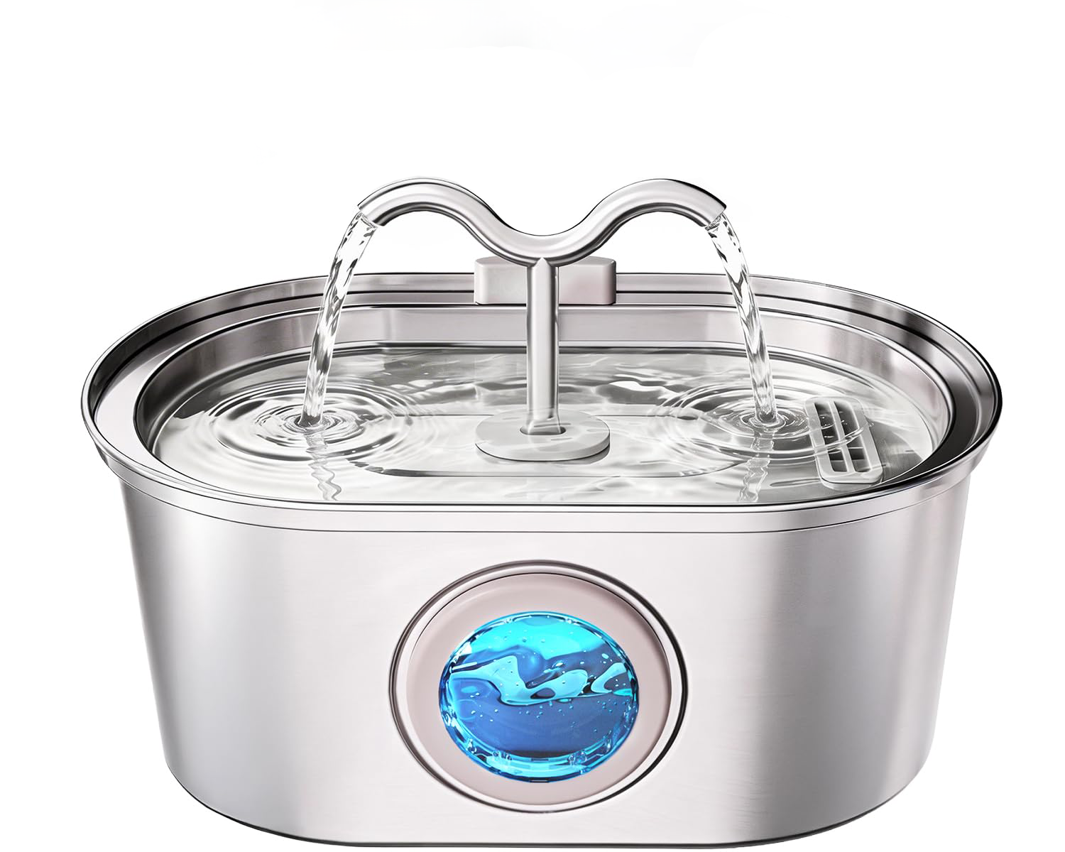 Fontaine d'eau de chat en acier inoxydable