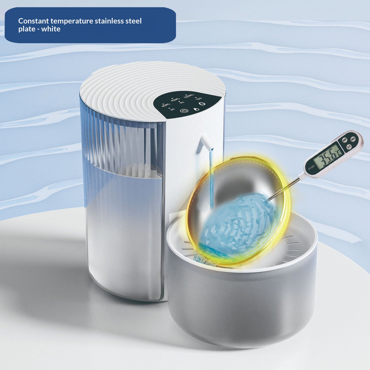 Smart Constante-Température 3L Fontaine d'eau pour animaux avec séparation de l'eau propre et rinçage Mec