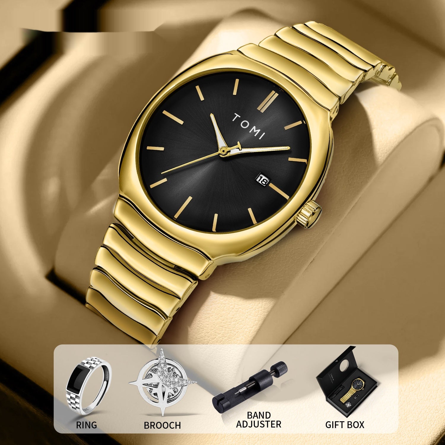 Montre Quartz d'affaires simple et élégante pour hommes