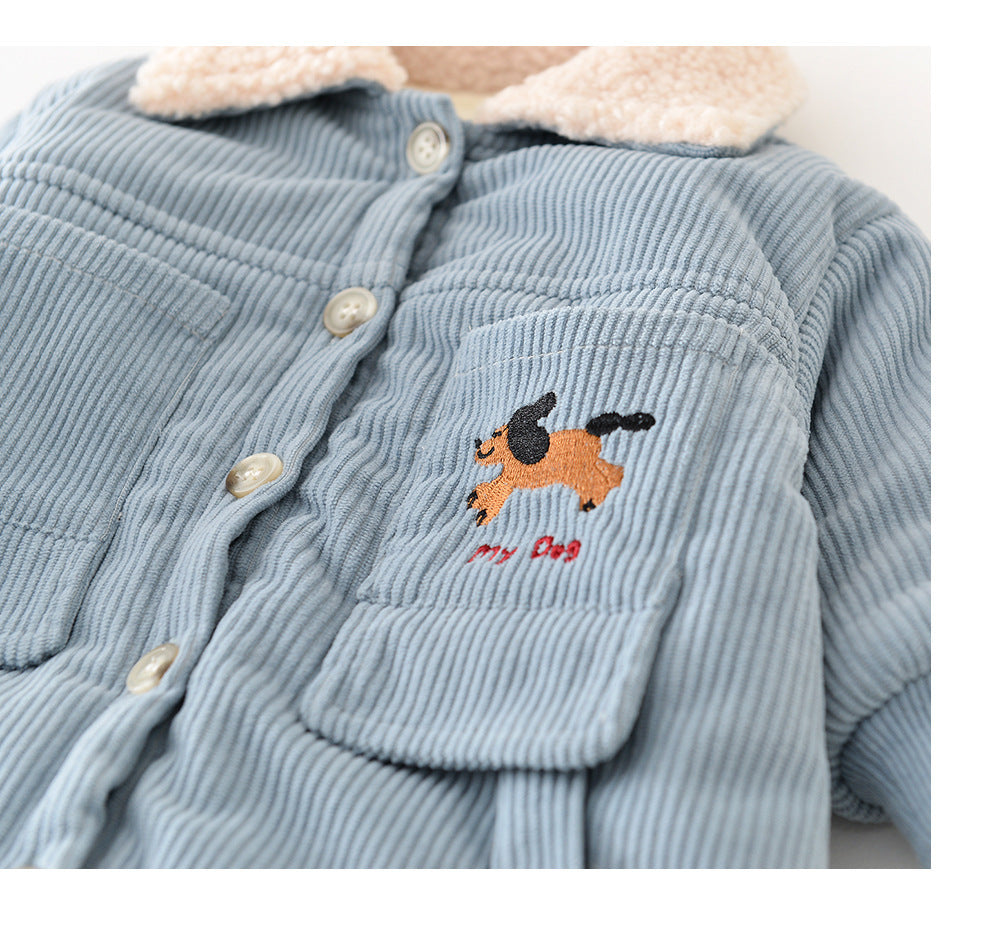 Manteau en coton rembourré Corduroy pour garçons et filles